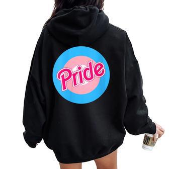 Pride Trans Flag Mod Target Bullseye Women Oversized Hoodie Back Print - Monsterry AU