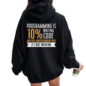 Programming 10 Percent Writing Code It Programmer Women Women Oversized Hoodie Back Print - Monsterry DE