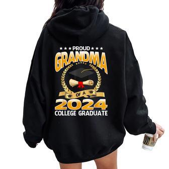 Proud Grandma Of A 2024 College Graduate Women Oversized Hoodie Back Print - Thegiftio UK
