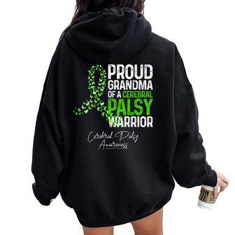 Proud Grandma Of A Cerebral Palsy Warrior Cp Awareness Women Oversized Hoodie Back Print - Seseable