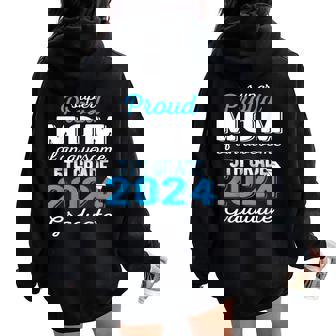 Proud Mom Of 5Th Grade Graduate 2024 Elementary Graduation Women Oversized Hoodie Back Print | Mazezy