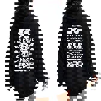 Proud-Mom Super-Awesome Boys Sons- Mother's Day Mom Women Oversized Hoodie Back Print - Thegiftio