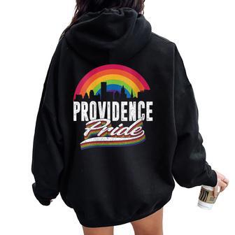 Providence Pride Lgbt Lesbian Gay Bisexual Rainbow Lgbtq Women Oversized Hoodie Back Print - Monsterry CA