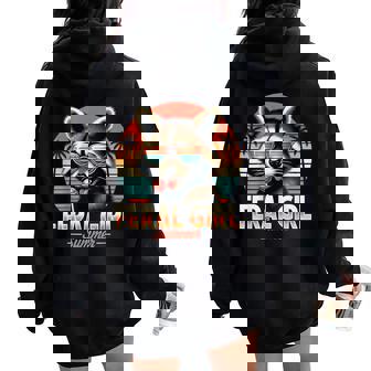 Raccoon Feral Girl Summer Opossum Vintage Opossum Lover Women Oversized Hoodie Back Print - Thegiftio UK