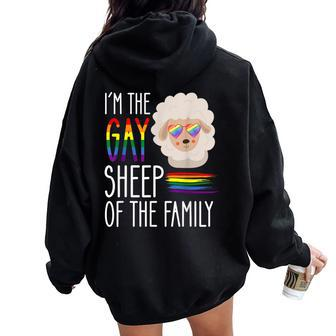 Rainbow Sheep Gay Sheep Of The Family Lgbtq Stuff Lesbian Women Oversized Hoodie Back Print - Monsterry CA