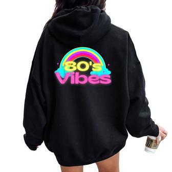 Rainbow Vintage 80'S Style Colorful Retro Women Oversized Hoodie Back Print - Monsterry AU