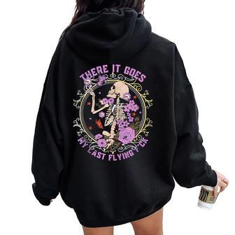 There It Goes My Last Flying F-Ck Sarcastic Women Oversized Hoodie Back Print - Seseable