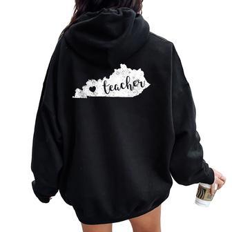 Red For Ed Kentucky Teacher Public Education Women Oversized Hoodie Back Print - Monsterry AU