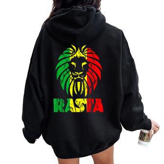 Reggae Clothing Jamaica Rasta Women Oversized Hoodie Back Print - Monsterry