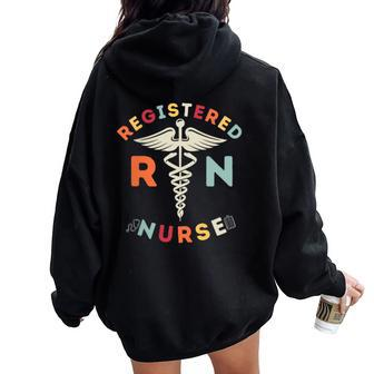 Registered Nurse Rn Nursing Nurse Women Oversized Hoodie Back Print - Seseable