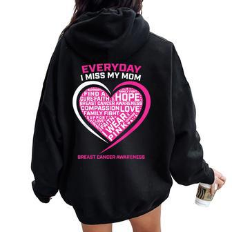 Remembrance In Memory Of My Mom Pink Breast Cancer Awareness Women Oversized Hoodie Back Print - Monsterry AU