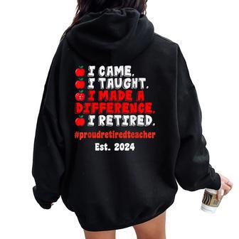 Retired Teacher Class Of 2024 Retirement School Women Oversized Hoodie Back Print - Seseable