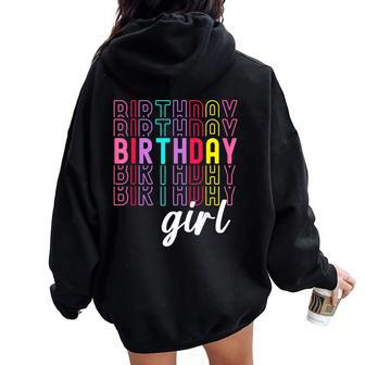 Retro Birthday For Girl Awesome Cute Birthday Party Women Oversized Hoodie Back Print - Seseable