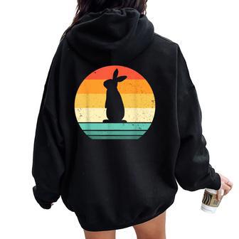 Retro Bunny Lover Vintage Rabbit Women Oversized Hoodie Back Print - Monsterry AU