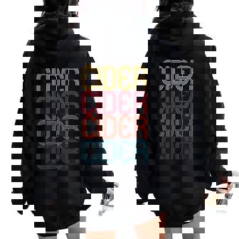 Retro Cider Wine For Cider Lover Vintage Cider Women Oversized Hoodie Back Print - Thegiftio UK
