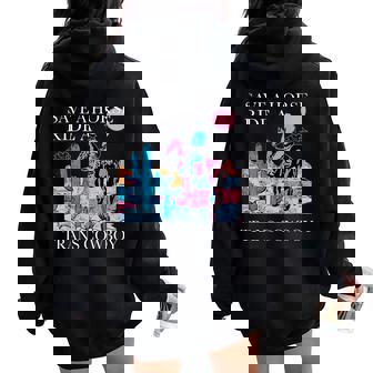 Retro Save A Horse Ride A Trans Cowboy Western Lgbt Pride Women Oversized Hoodie Back Print | Mazezy