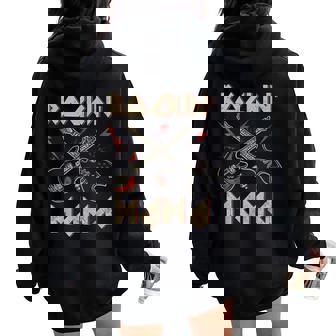 Rockin' Mama 1St Birthday Rockin' One Rock And Roll Star Women Oversized Hoodie Back Print - Seseable