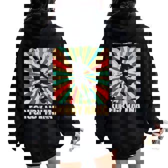 Rugby Nana Grandma Of Rugby Sport Lover Retro Women Oversized Hoodie Back Print - Thegiftio UK