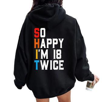Sarcastic 36 Years Old Bday Vintage 36Th Birthday Women Oversized Hoodie Back Print - Monsterry