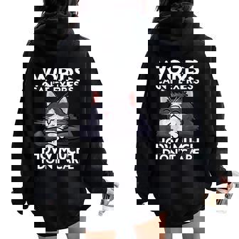 Sarcastic Saying Saying Cat Sarcasm Sarcastic Women Oversized Hoodie Back Print - Thegiftio UK