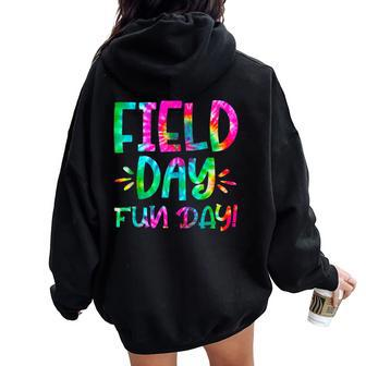 School Field Day Fun Tie Dye Field Day 2024 Teacher Women Oversized Hoodie Back Print - Seseable
