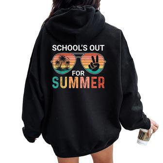 Schools Out For Summer Last Day School Teacher Student Boy Women Oversized Hoodie Back Print - Seseable