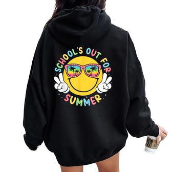 Schools Out For Summer Teacher Last Day Of School Women Oversized Hoodie Back Print - Seseable