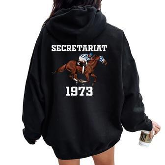 Secretariat 1973 Derby Horse Racing Women Oversized Hoodie Back Print - Monsterry