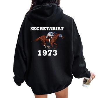 Secretariat 1973 Horse Racing Women Oversized Hoodie Back Print | Mazezy DE