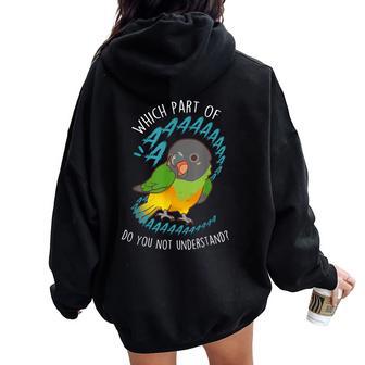 Senegal Parrot Aaaa Cute Pet Bird Mom Parrot Dad Women Oversized Hoodie Back Print - Monsterry UK