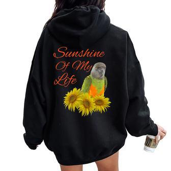 Senegal Parrot Sunshine Sunflower Women Oversized Hoodie Back Print - Monsterry CA