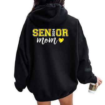 Senior Softball Mom Class Of 2024 Senior Mama Women Oversized Hoodie Back Print - Seseable