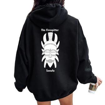 Senufo The Firespitter A Traditional African Mask Women Oversized Hoodie Back Print - Monsterry