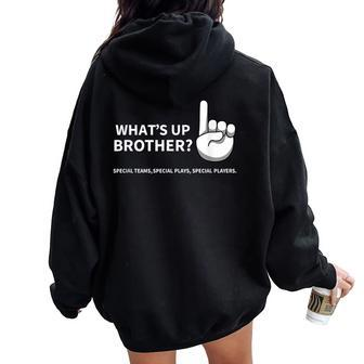 Sketch Streamer Whats Up Brother For Women Women Oversized Hoodie Back Print | Mazezy UK