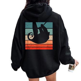 Sloth Retro Style Vintage Women Oversized Hoodie Back Print - Monsterry CA