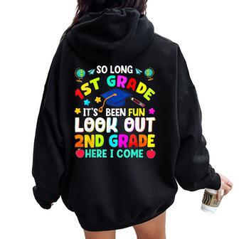 So Long 1St Grade Graduation 2Nd Grade Here I Come 2024 Women Oversized Hoodie Back Print - Monsterry