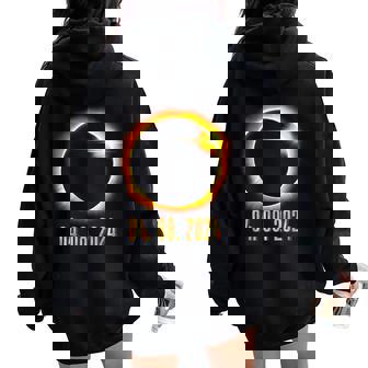 Solar Eclipse 2024 American Totality Astronomy Women Oversized Hoodie Back Print - Thegiftio