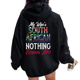South African Wife South Africa Husband Anniversary Wedding Women Oversized Hoodie Back Print - Seseable
