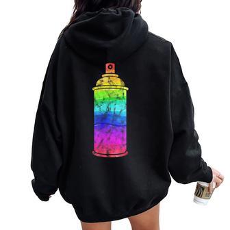 Spray Can Graffiti In Rainbow Colors Women Oversized Hoodie Back Print - Monsterry CA