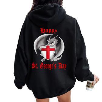 St George’S Day For Patriotic Man And Women Women Oversized Hoodie Back Print - Thegiftio UK