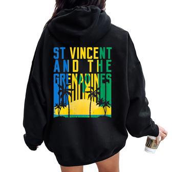 St Vincent And The Grenadines Retro 70S 80S Vintage Women Oversized Hoodie Back Print - Monsterry UK