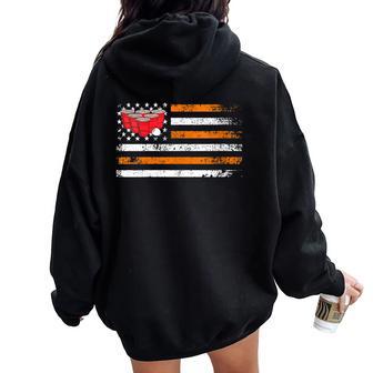 Stars And Stripes Usa Beerpong Beer Pong Women Oversized Hoodie Back Print - Monsterry