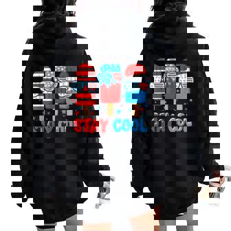 Stay Cool 4Th July Ice Cream Sunglasses American Boys Girls Women Oversized Hoodie Back Print - Thegiftio UK