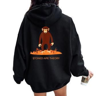 Stoned Ape Theory Magic Mushroom Psychedelic High Women Oversized Hoodie Back Print - Monsterry DE