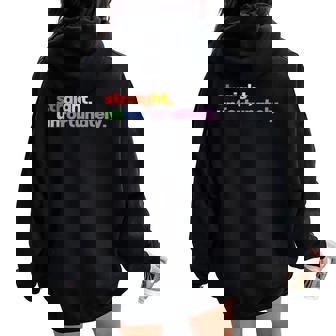 Straight Unfortunately Lgbtq Pride Gay Lesbian Rainbow Women Oversized Hoodie Back Print - Seseable