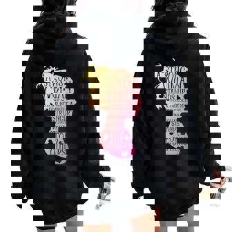 A Strong Woman Stands Up Feminism Feminist Empowerment Girls Women Oversized Hoodie Back Print - Thegiftio