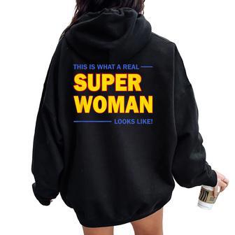 This Is Super Woman Looks Like Women Oversized Hoodie Back Print - Thegiftio UK