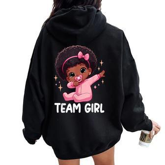 Team Girl Baby Announcement Gender Reveal Party Women Oversized Hoodie Back Print | Mazezy CA