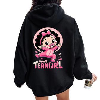 Team Girl Baby Gender Reveal Party Announcement Women Oversized Hoodie Back Print - Monsterry