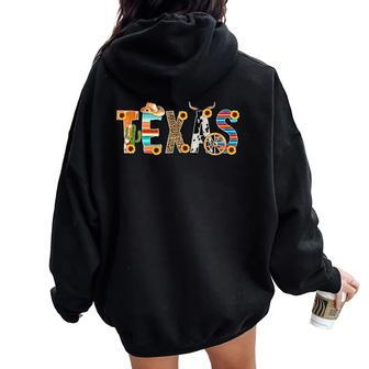 Texas For Cactus Texas For Girl Texas Yall Women Oversized Hoodie Back Print - Monsterry DE